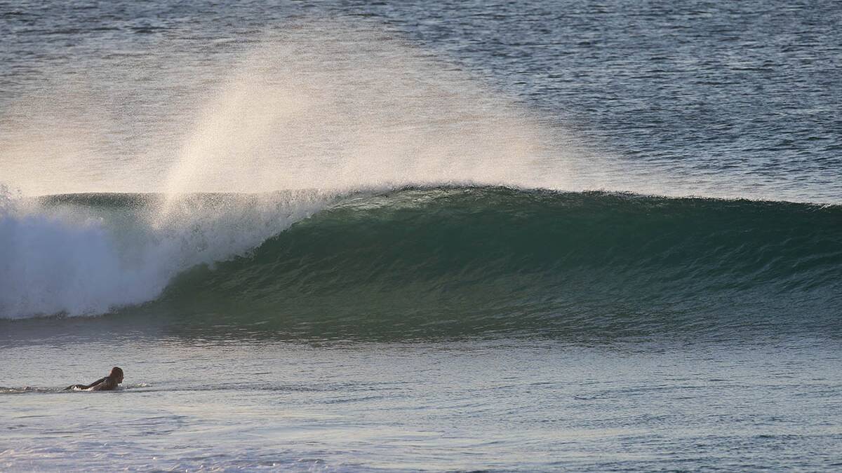 Clean South swell hitting Wanda this morning.Picture John Veage