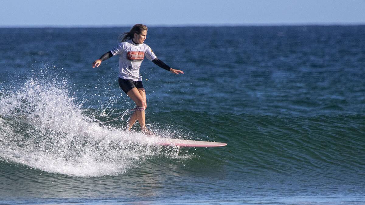 Sam Walker shows her style.Picture Josh Brown / Surfing NSW