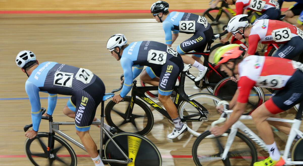 Track action: NSW sprinters will go all out on the Dunc Gray Velodrome track on Saturday. Picture: John Veage