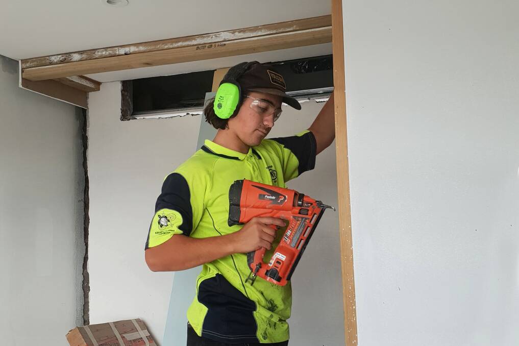 On the job: Lachlan Fraser, 17, is a school-based apprentice who began his trade while completing the HSC. 