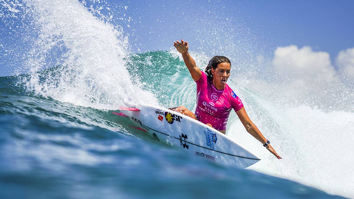 Sally Fitzgibbon is the current ISA women's world surfing games champ.picture WSL/Dorsey