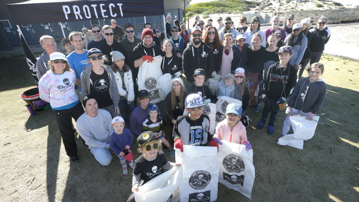 Launch: SO SHIRE had more than 50 volunteers turn out for their Wanda beach clean up launch on Sunday. Picture: John Veage