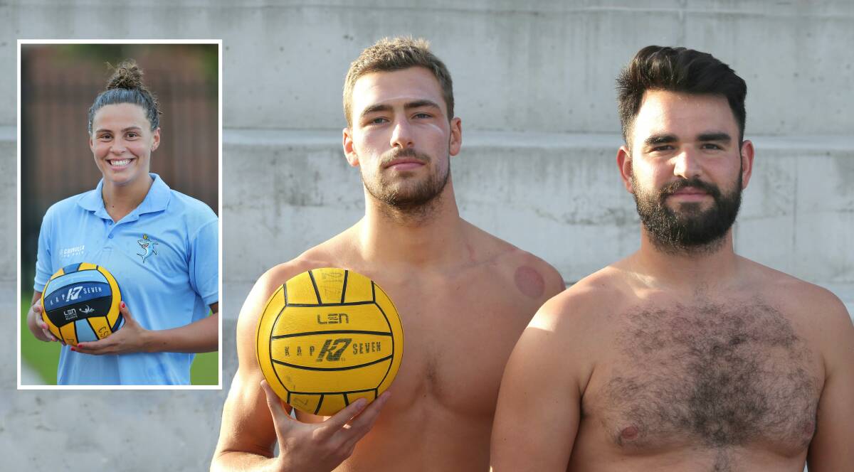 New Faces: Cronulla Sharks start the first round of the KAP7 Australian Water Polo League with new imports-Mason McQuet, Milos Maksimovic and Dani Jackovich.Picture John Veage