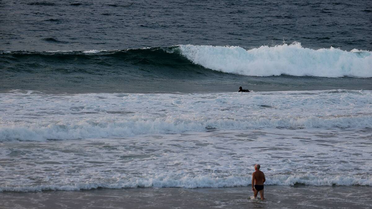 The swell has picked up but conditions aren't perfect this morning.Picture John Veage  