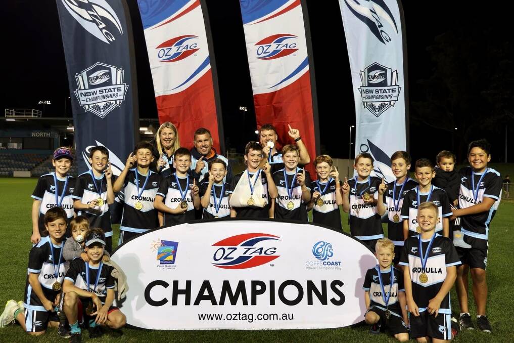 Champs: The 12 yr old Cronulla boys Oztag team went undefeated to win the NSW grand final 3-2 against Central Coast