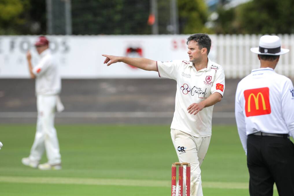 Saints captain Nicholas Stapleton directs traffic at Hurstville Oval on Saturday. He scored 62 and took two wickets in Sundays One Day quarterfinal. Picture John Veage