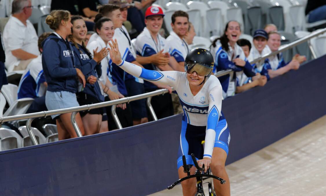 Victory lap: Ashlee Ankudinoff rode to gold in the weekends Australian Individual Pursuit final.Picture John Veage