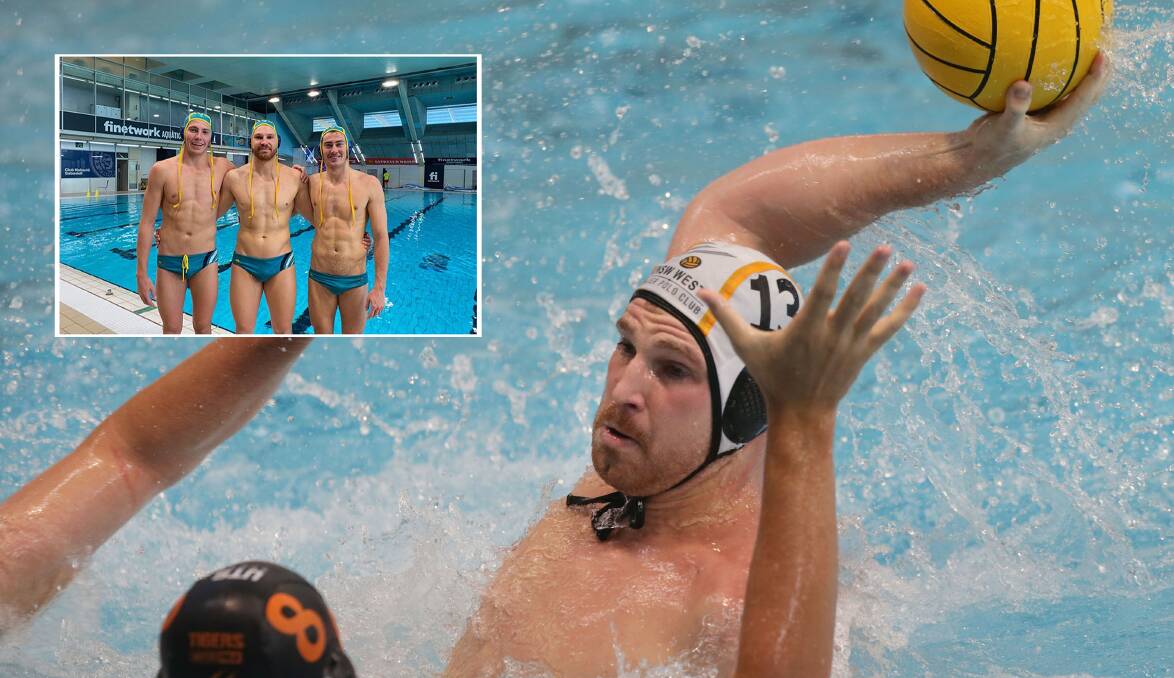Trio: Sutherland Shire Water Polo juniors Angus Lambie,Chaz Poot and Rhys Holden have all been selected in the Aussie men's 'Sharks' water polo team (action) Angus Lambie.