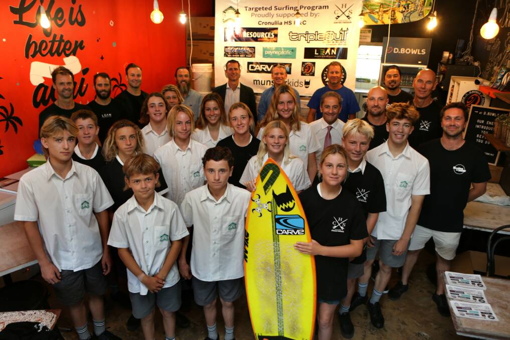 Dreams: The launch of the Cronulla High School Targeted Surf Program last week.Picture John Veage