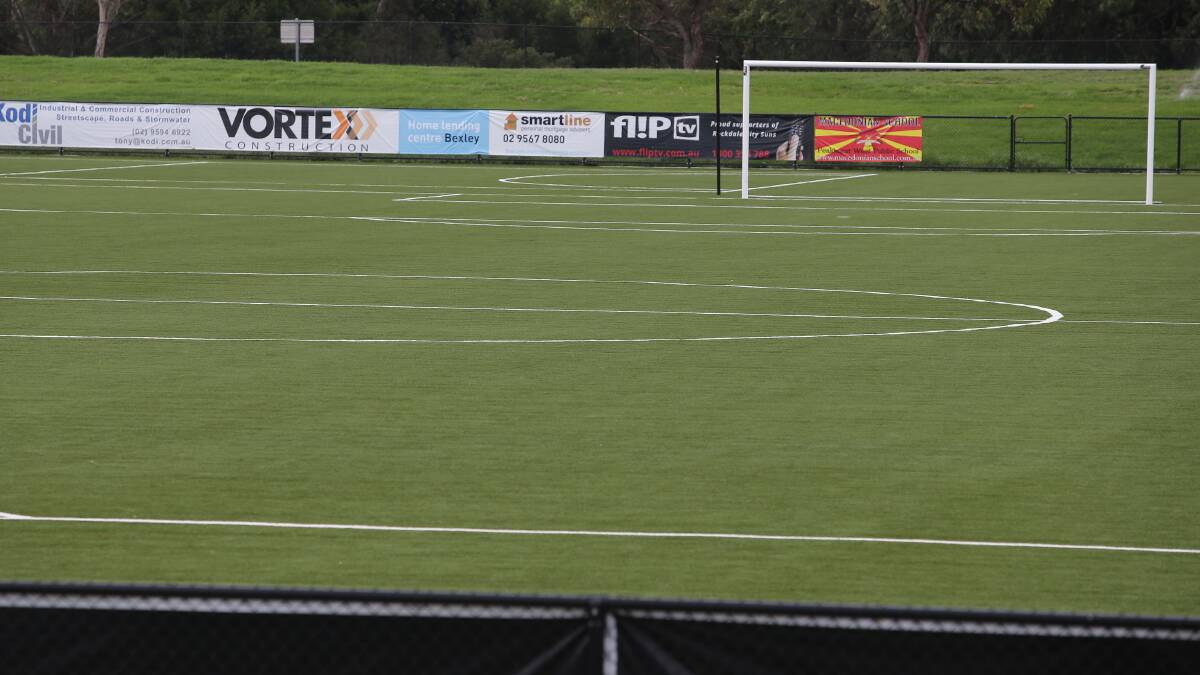 Grass is greener: Rockdale's new artificial pitch. Picture: John Veage
