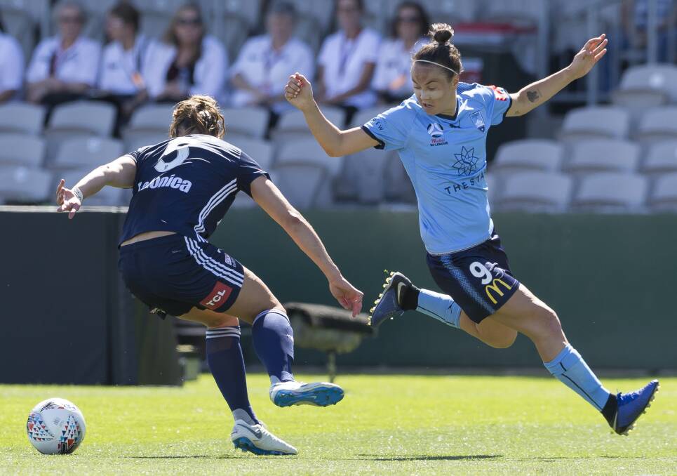 Star: Matildas striker Caitlin Foord playing for Sydney FC at Kogarah in November. Picture: AAP