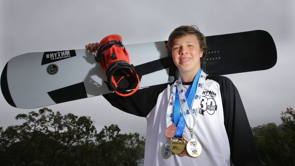 Sliding along nicely: Caringbah South snowboarder Max Vardy has had another outstanding year in the sport. Picture: John Veage