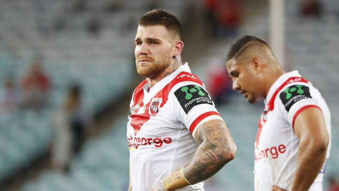Josh Dugan had a sad end to his career in the red V. Picture: AAP