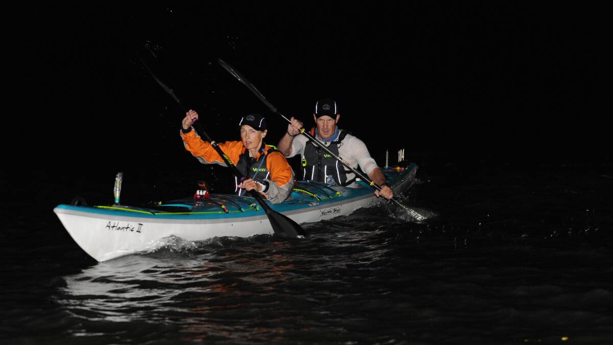 Sutherland Shire Canoe Club's Kate and Steve Dawson in action. Picture: Supplied