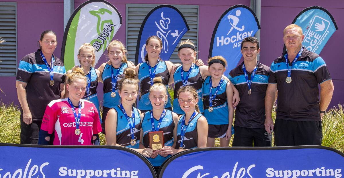 Sydney South Hockey Association's under-13s girls team that won the division two indoor state title. Picture: Greg Thompson/Click InFocus
