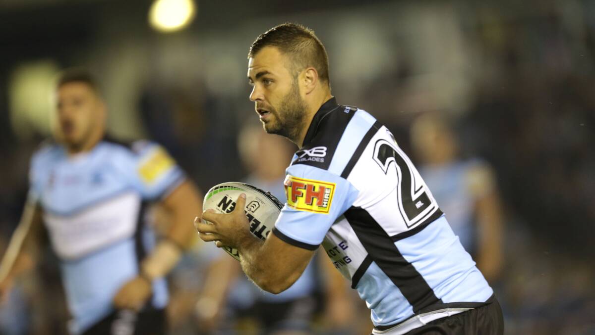Wade Graham playing with Cronulla last season. Picture: John Veage
