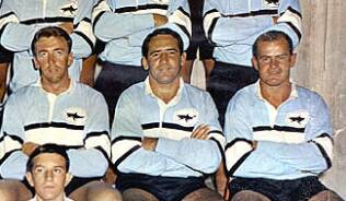 Black, white and blue forever: Noel Thornton with his beloved Cronulla Sharks. Picture: Supplied