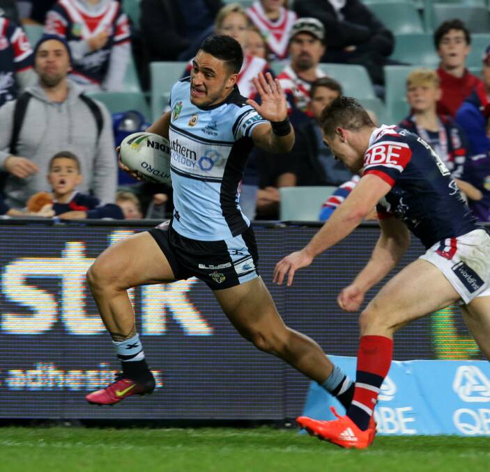 Flying to No.1: Cronulla's leading try scorer last season, Valentine Holmes, will get the first chance to replace Ben Barba at fullback. The Sharks start their title defence at home against Brisbane on March 2. Picture: John Veage