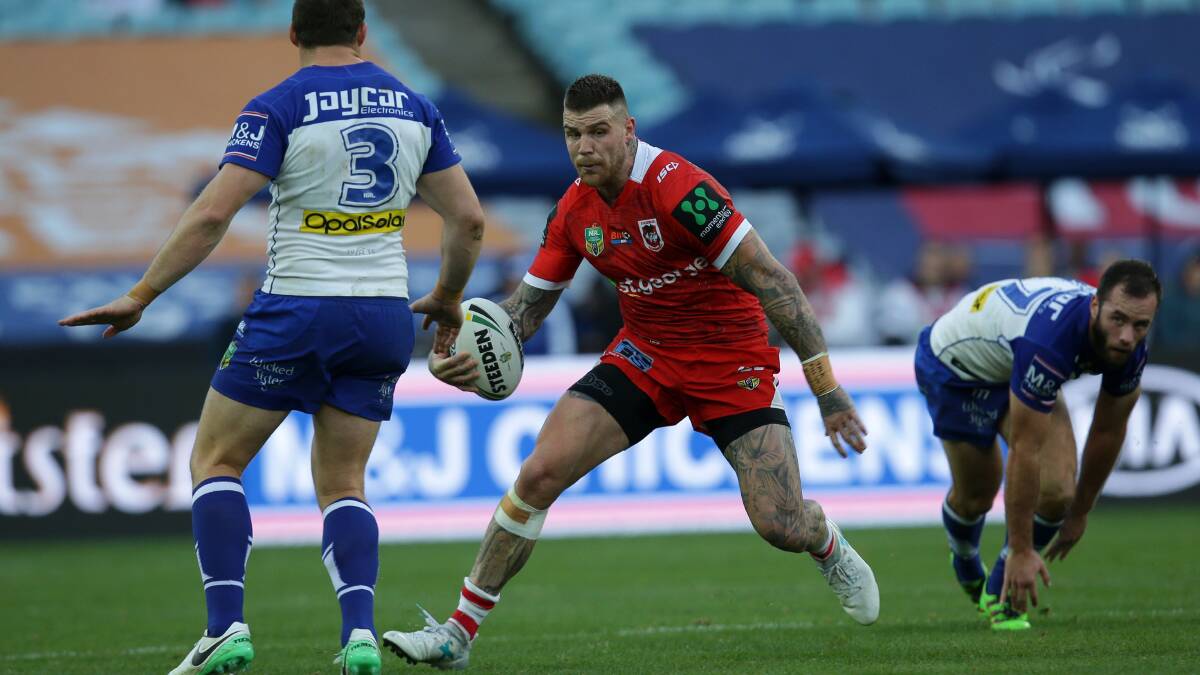 Return: Josh Dugan will have to get through State of Origin II on Wednesday night to play against the Knights at Kogarah on Sunday. Picture: John Veage