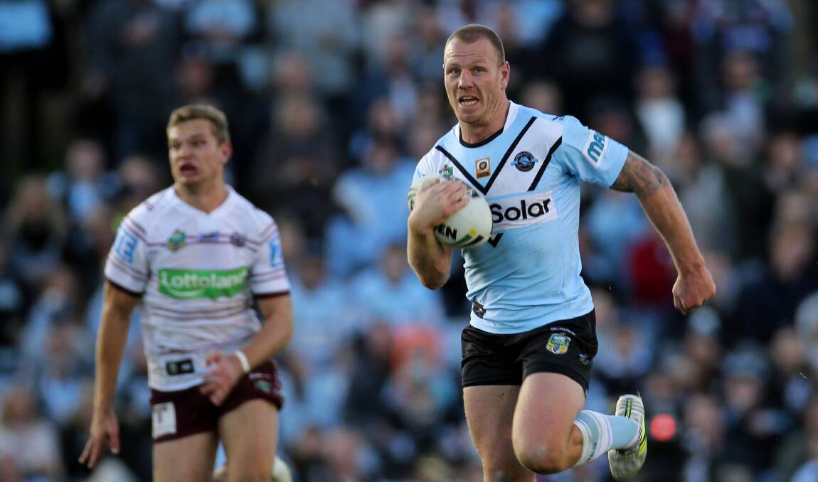 Still got it: Cronulla Sharks veteran Luke Lewis will play his 300th NRL game at Southern Cross Group Stadium on Friday night. Picture: John Veage