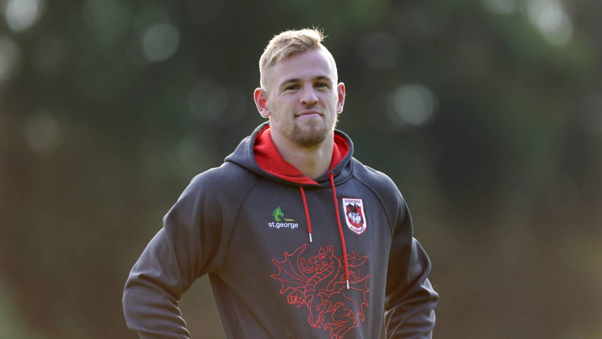 Special occasion: Dragons fullback Matt Dufty will play in his first Anzac Day match against the Roosters. Picture: John Veage