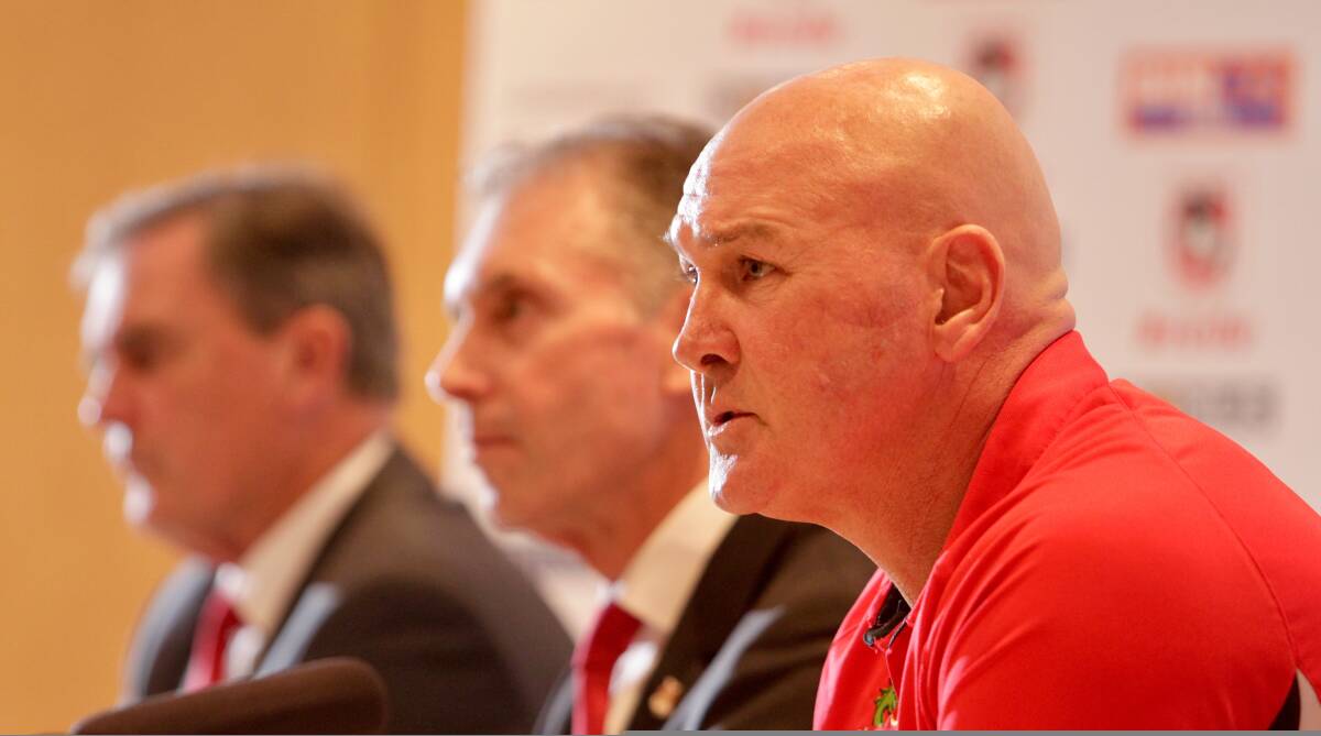 Staying on: St George Illawarra coach Paul McGregor at the announcement of his contract extension on Thursday morning. Picture: Adam McLean