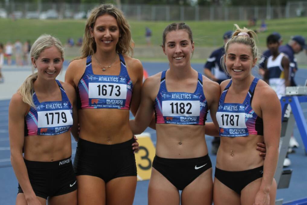 Record breakers: Illawong's open women's relay team. Picture: Supplied