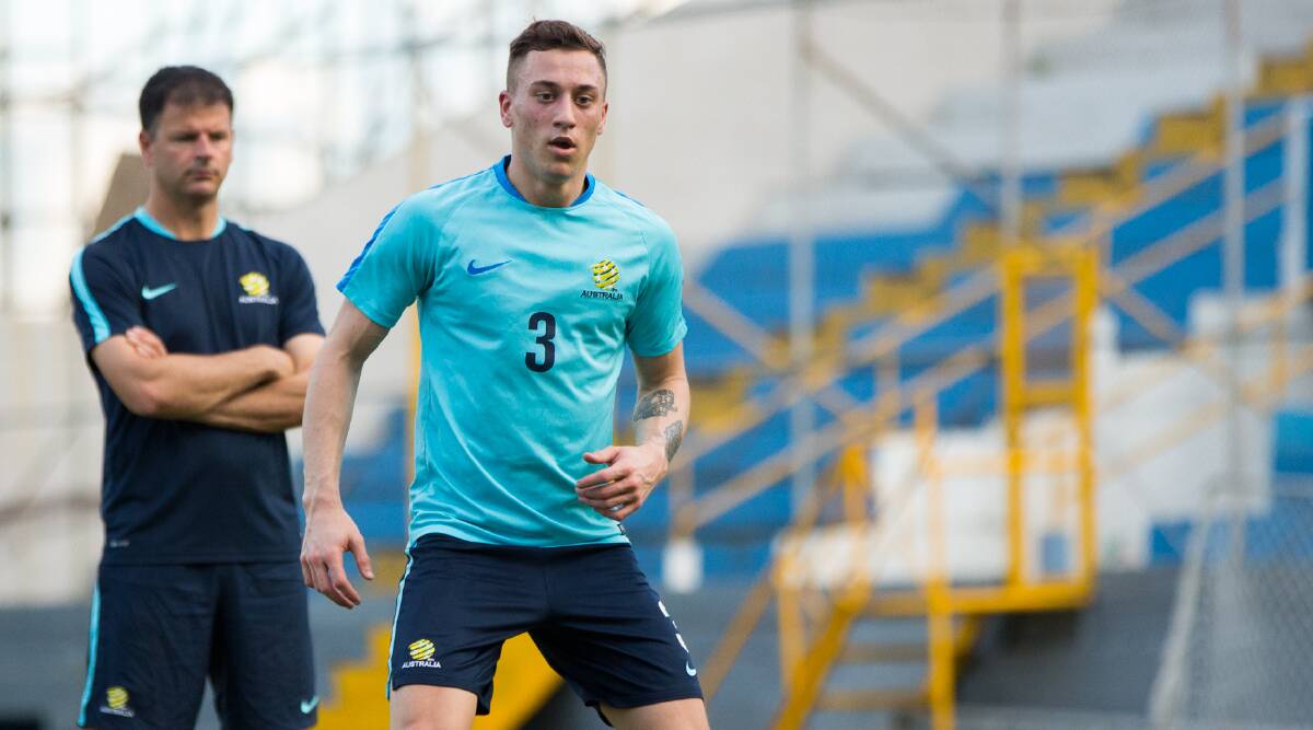 Alex Gersbach training with Australia during their World Cup qualifying campaign. Picture: FFA
