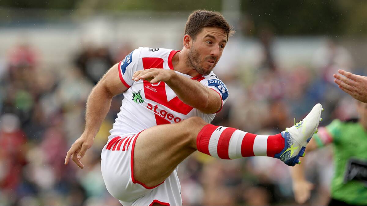 Impressive: Ben Hunt continued his fine pre-season with another strong display in the first half as St George Illawarra downed Newcastle on Saturday night. Picture: Dragons/Twitter