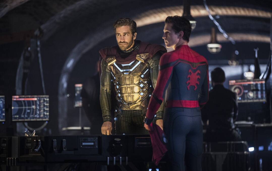 Far from home: Tom Holland and Jake Gyllenhaal play Peter 'Spider-Man' Parker and Quentin 'Mysterio' Beck. Pictures: Jay Maidment/Columbia Pictures/Sony via AP