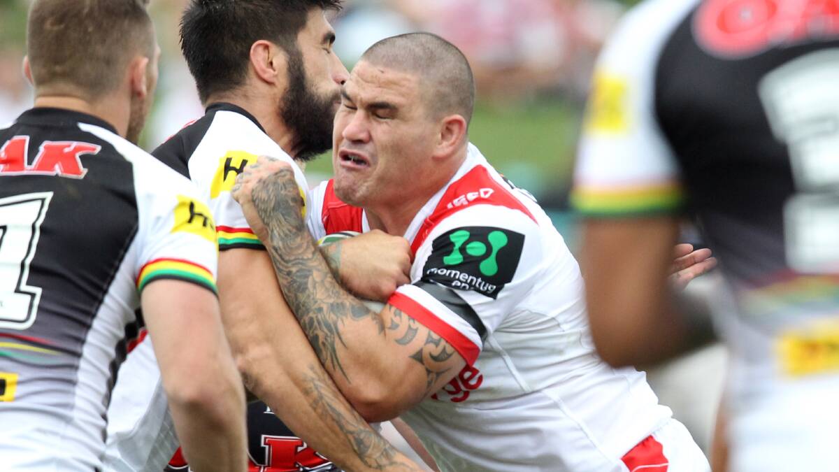 Gone: Dragons prop Russell Packer has left the club for the Wests Tigers. Picture: Chris Lane