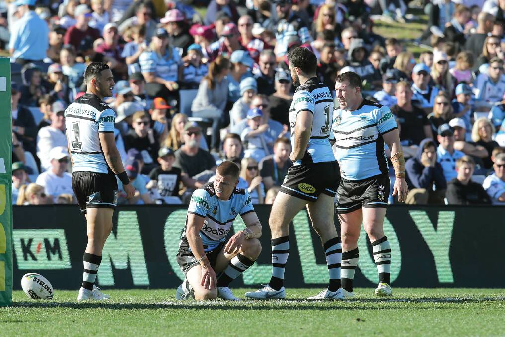 One that got away: Cronulla have let slip golden chances to climb into the NRL's top four in the last two weeks. Picture: John Veage