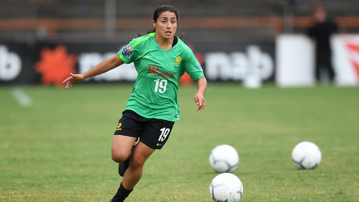 Back in action: St George junior Teresa Polias made her first appearance for the Matildas in a number of years in their win over New Zealand. Picture: AAP Image