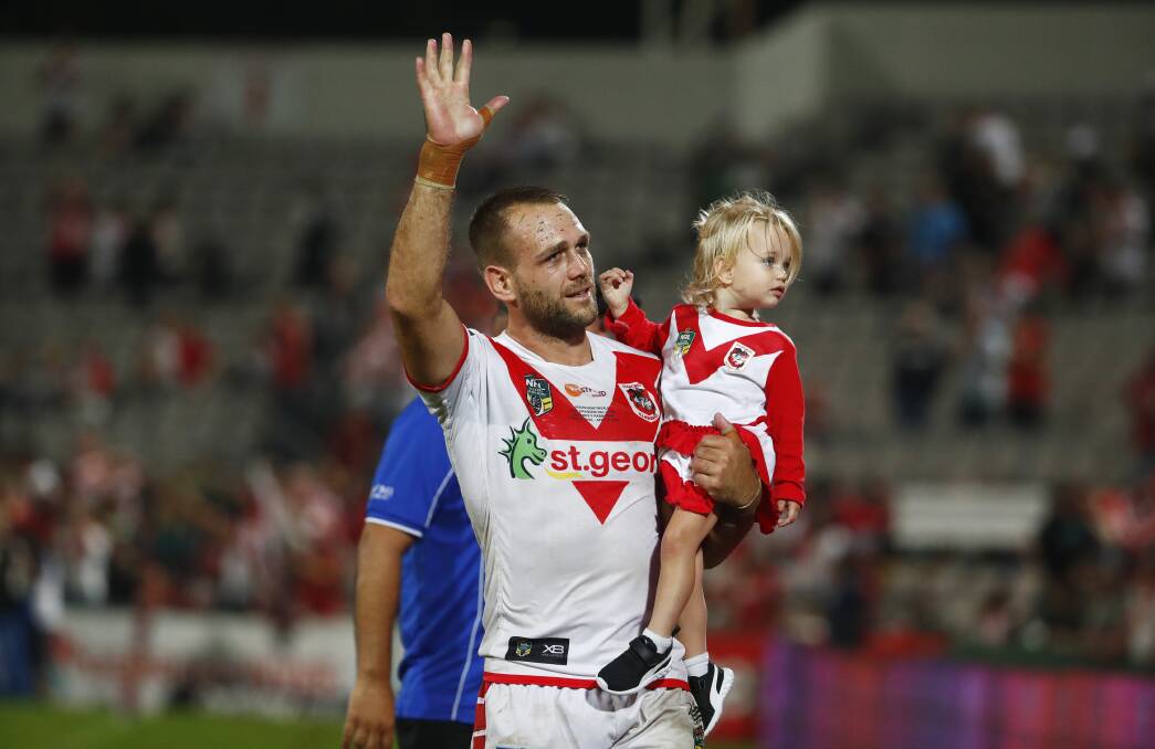 One-club man: Dragons winger Jason Nightingale will play his final game at Jubilee Oval, Kogarah against Canterbury on August 26. Picture: AAP