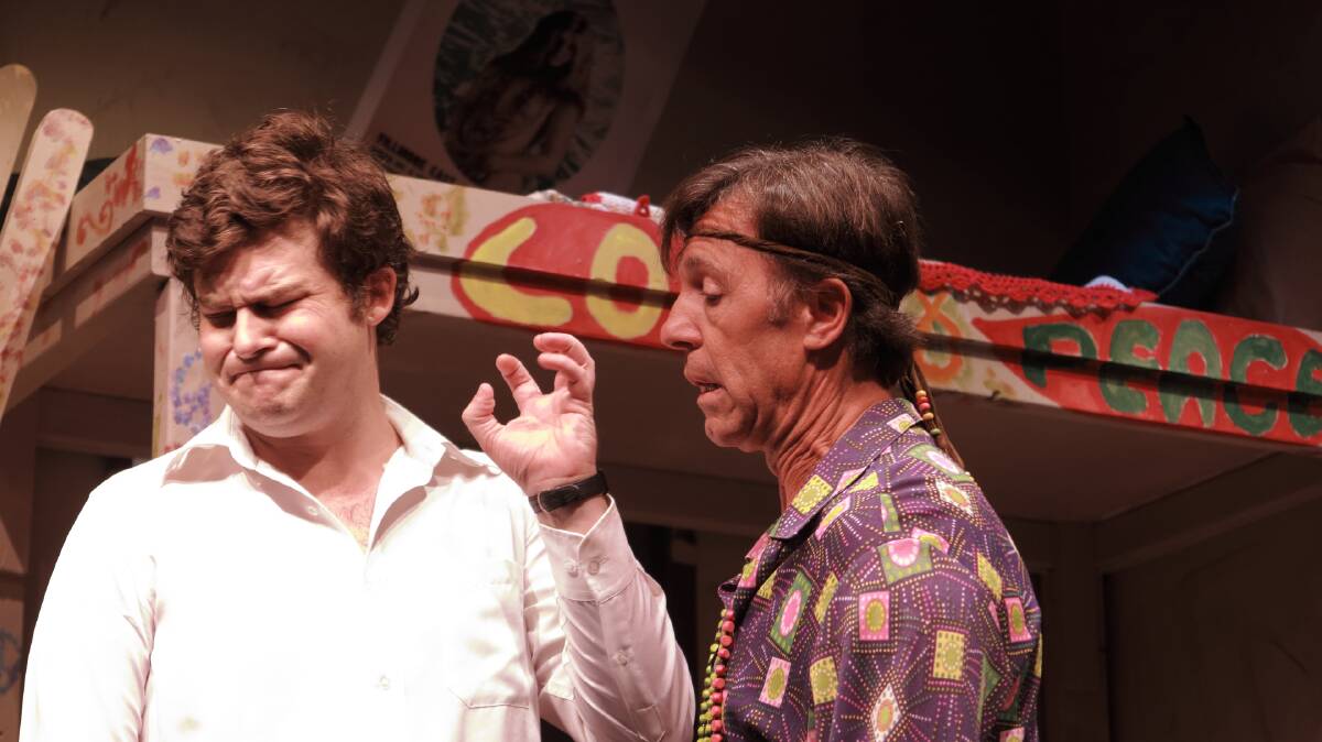 James Phipps as Don Baker and William Gabriel as Ralph Austen star in the Arts Theatre, Cronulla's production of Butterflies are Free. Picture: Supplied