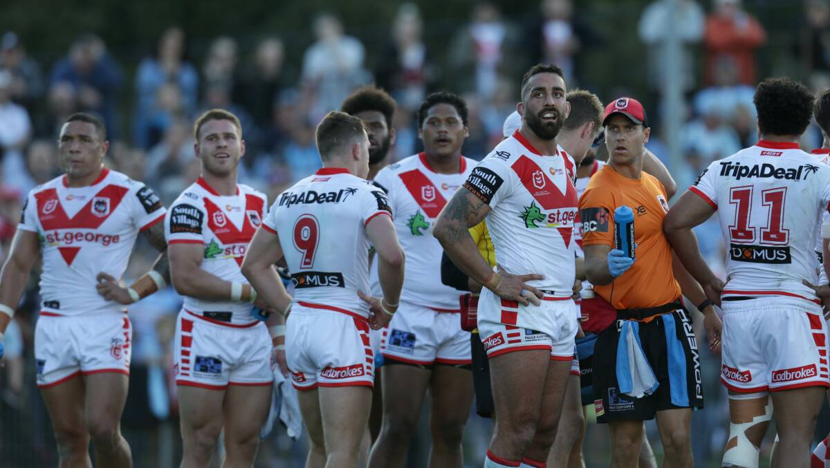 Not their day: It was a tough result for Dragons coach Paul McGregor to take. Picture: John Veage
