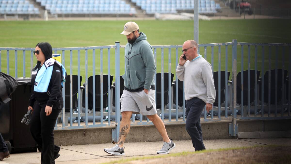 Arrived: New Sharks prop Aaron Woods at Shark Park on Tuesday. Picture: Chris Lane