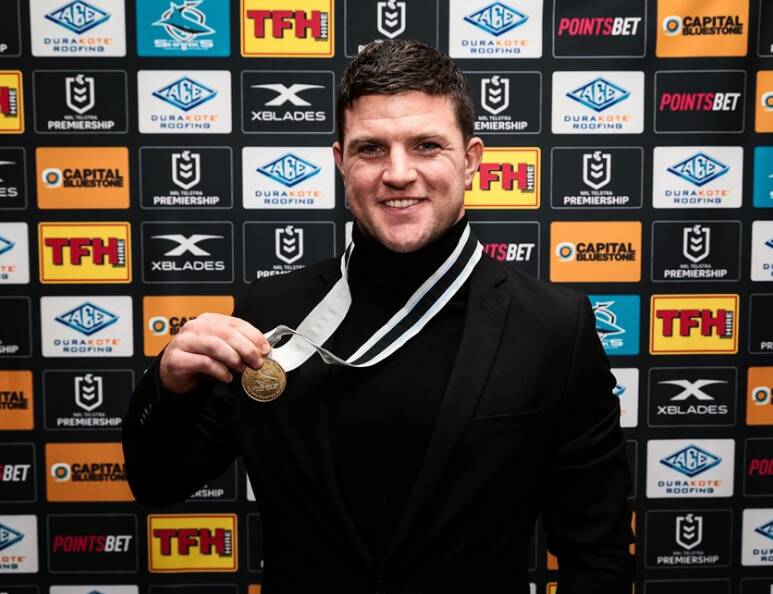 Deserved: It was a clean sweep for Sharks halfback Chad Townsend at Cronulla's annual awards night. Picture: Cronulla Sharks