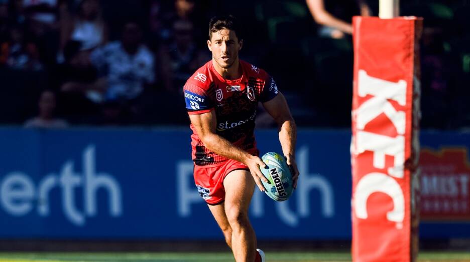 Stand out: Dragons halfback Ben Hunt led St George Illawarra to a convincing win over Cronulla in their NRL Nines clash on Friday night. Picture: NRL/Twitter