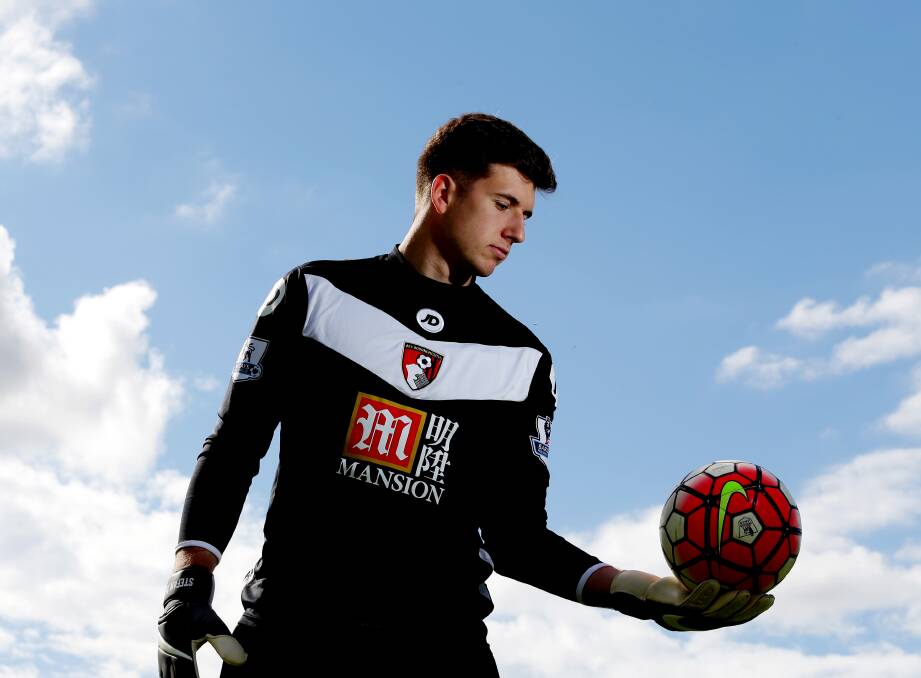 Safe hands: Alfords Point goalkeeper Jordan Holmes had a rollercoaster season with AFC Bournemouth in the English Premier League which included trips to Stamford Bridge, Anfield and Old Trafford. Picture: Chris Lane