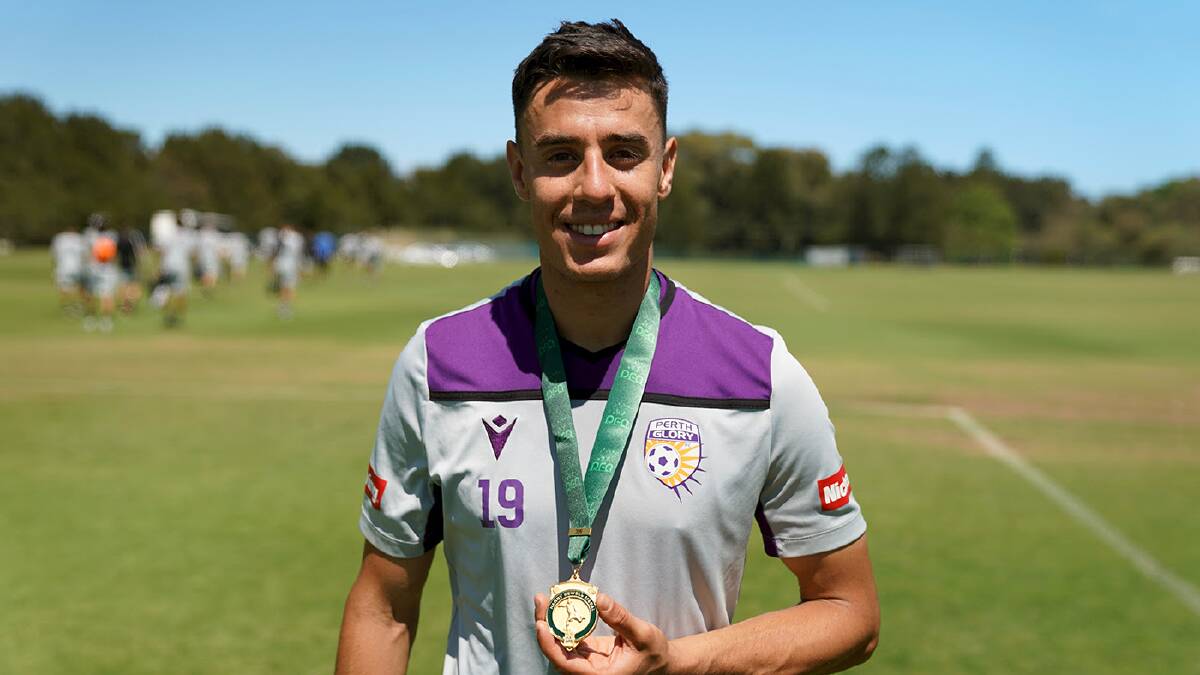 Honour: Cronulla footballer Chris Ikonomidis was awarded the PFA's Harry Kewell Medal. Picture: Supplied