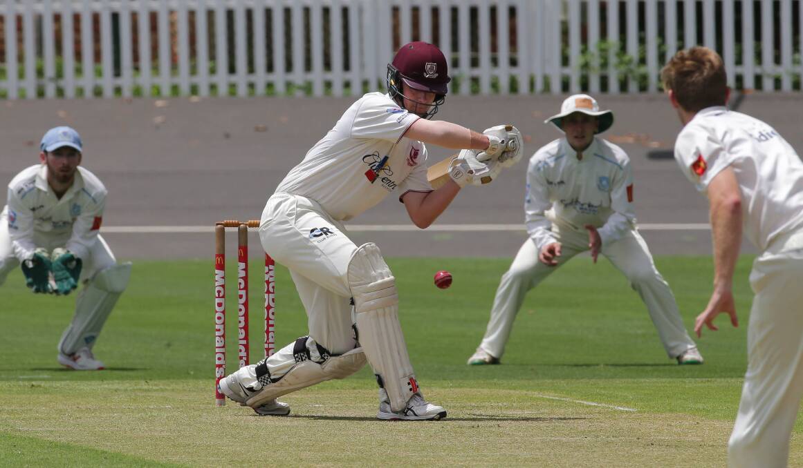 Tough going: St George found it difficult with the bat on day one of their clash with Campbelltown-Camden on Saturday but managed to dig in. Picture: John Veage
