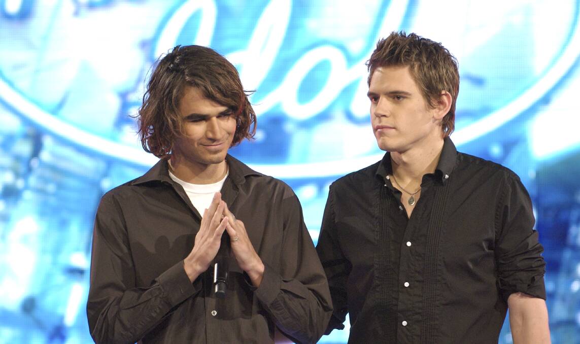Marty Simpson (left) in his Australian Idol days. Picture: Supplied