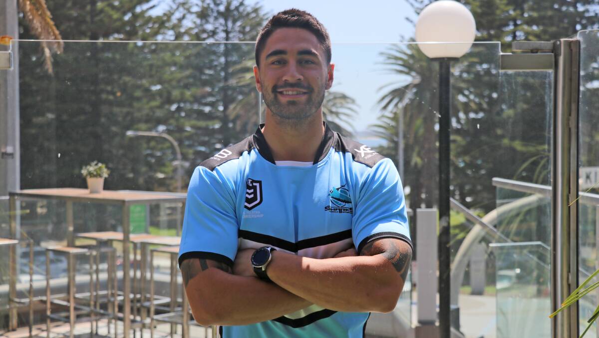 Big fish: Shaun Johnson after signing with Cronulla. Picture: Cronulla Sharks