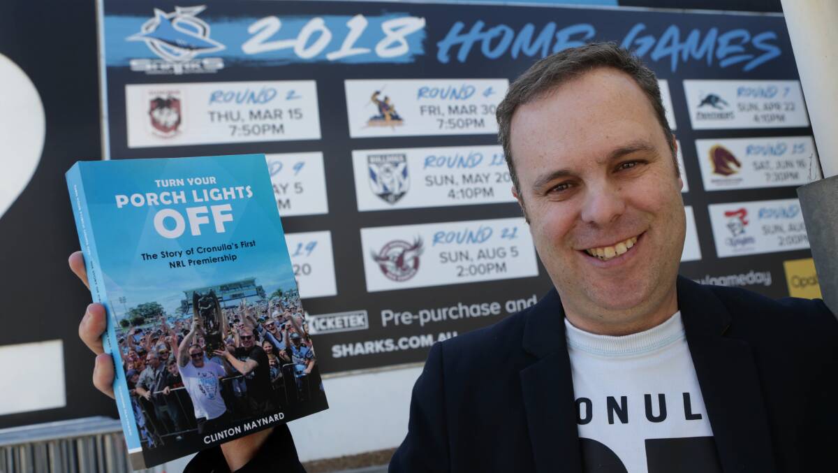 That special day: Clinton Maynard has written a book about Cronulla's historic first NRL premiership in 2016. Picture: John Veage