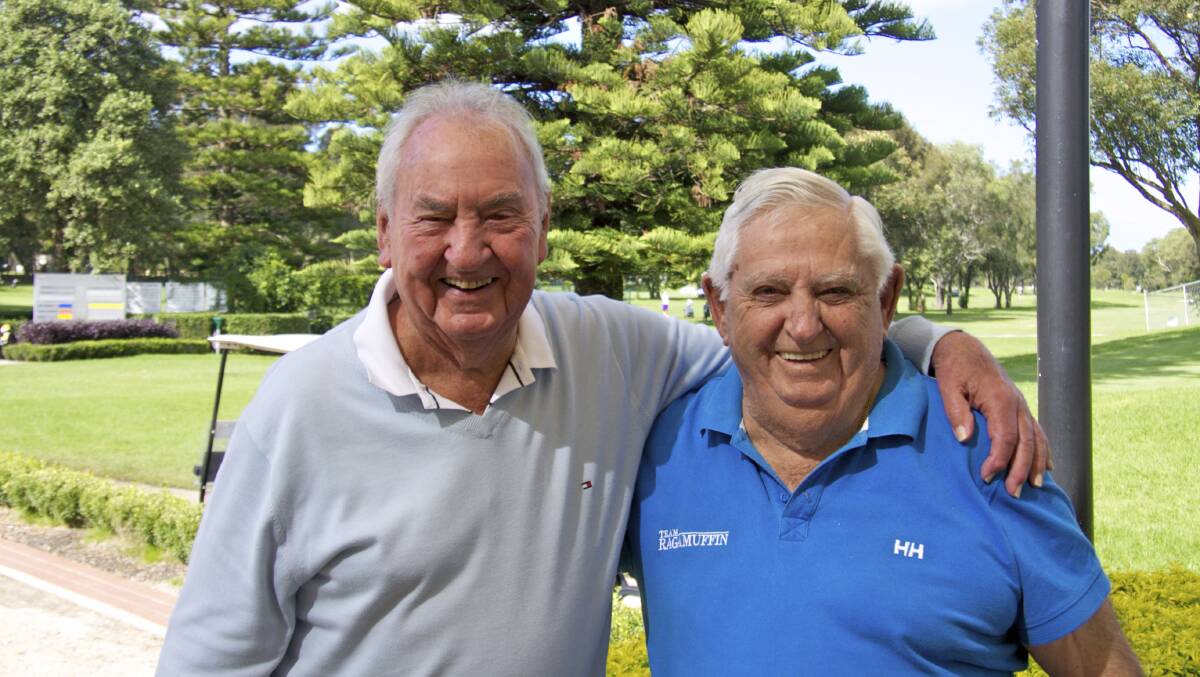 Vic Malouf with Bruce Apitz, who joined Beverley Park Golf Club on the same day in 1954. Picture: Supplied