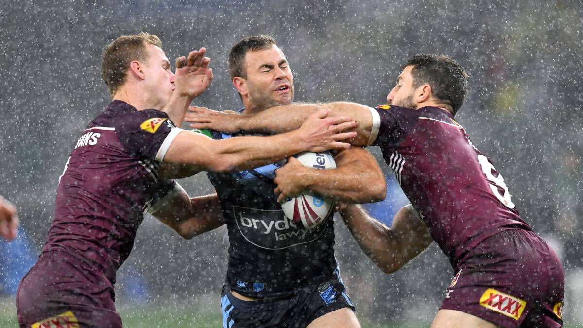 Brave: Sharks co-captain Wade Graham was impressive in his return to representative football in State of Origin II on Sunday. Picture: AAP Image