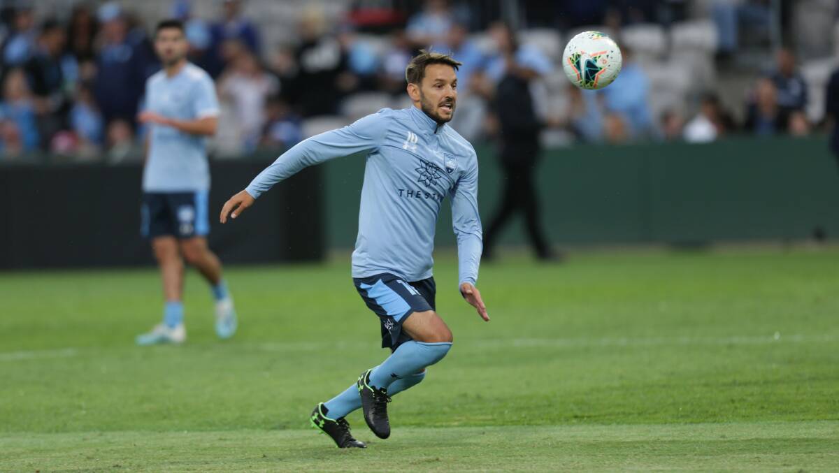 Big effort required: Sydney FC star Milos Ninkovic is part of the Sky Blues squad that will face a busy schedule over the next month, starting with the Sydney Derby at Kogarah on Friday night. Picture: John Veage