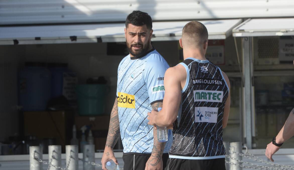Trouble: Andrew Fifita arrives at training on Thursday. Picture: Nick Moir
