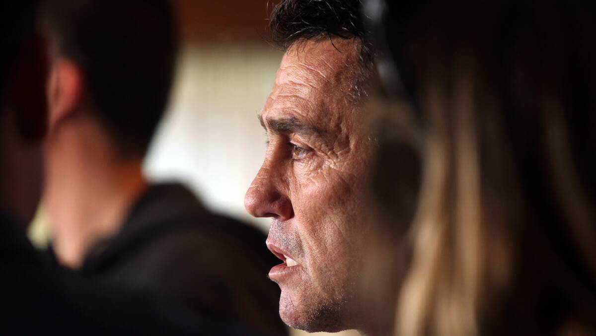 Sharks coach Shane Flanagan fronted the media on Thursday. Picture: Chris Lane